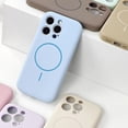 thumbnail image 2 of Lens Flat Liquid Silicone Magnetic Phone Case for iPhone 15/16/17ProMax, Silicone Magnetic Mobile Phone Case (White,17ProMax), 2 of 7