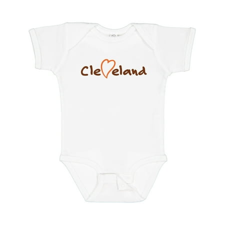 

Inktastic Cleveland Heart Handwriting Orange Gift Baby Boy or Baby Girl Bodysuit