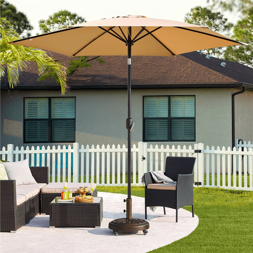 Renwick 20" Heavy Duty Patio Market Umbrella Base with Castors, Bronze