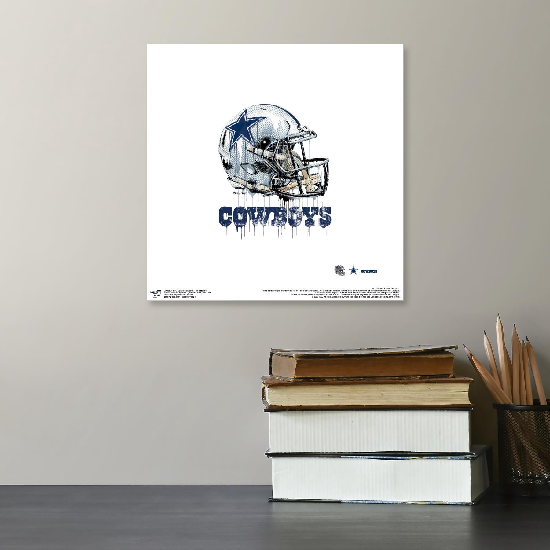 dallas cowboys helmet in stadium football canvas wall art Gallery Pops NFL Dallas Cowboys - Drip Helmet Wall Art, Unframed Version,  12