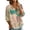 Army Green, variant on Women's Patchwork Floral Print 3/4 Sleeve Henley Top - V-Neck Button Tunic Blouse, Loose Fit Boho Casual Summer Shirt for Vacation, Beach, Daily Wear Army Green S