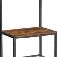 thumbnail image 3 of Hugh 57 Inch Baker Rack Kitchen Shelves, Microwave Stand, 12 Hooks, Brown, 3 of 5