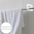 thumbnail image 4 of Soporte de barra de cortina con gancho, soporte de pared ABS, toallero fijo para uso en inodoro transparente, 4 of 8
