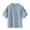 Blue, variant on Women Casual Crew Neck Short Sleeve Lettuce Edge Embroidered Loose Fit Summer Top