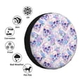 thumbnail image 4 of Honeii white Skull crystal flower Print Tire Covers, Waterproof Anti-UV Sun Snow Rain Tire Covers for Trailers, RV, Camper, SUV, Truck-17 inch, 4 of 6