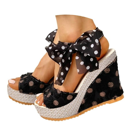

GHSOHS Womens Sandals Slippers Women s Flip-Flops Sandals Boho Flip Flop Black Sandals Women s Summer Elegant Sandals Flat Sandals Summer Lace Up Open Toe Wedge High Heel Sandals Platform Sandals 8