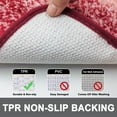 thumbnail image 7 of Evlmd Burgundy Bathroom Rugs Mat, Large Bath Rug for Bathroom Floor Non-Slip, Super Elastic Soft Easier to Dry Bath Shower Mat Runner, Machine Washable Bath Mat, 20" x 24" Contour Rug, 7 of 7