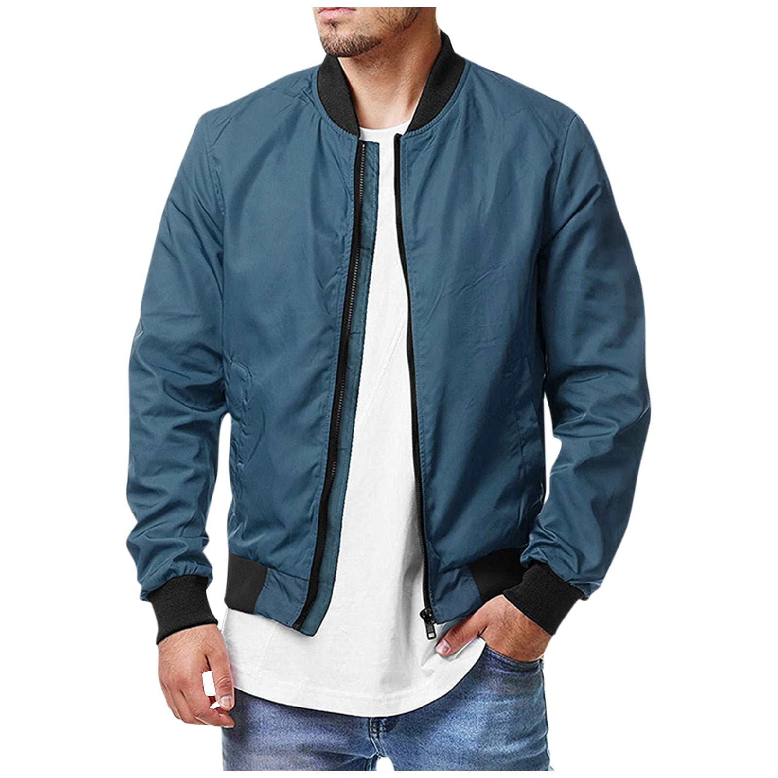 TEELON Men's Lightweight Flight Bomber Jacket Spring Fall Causal ...