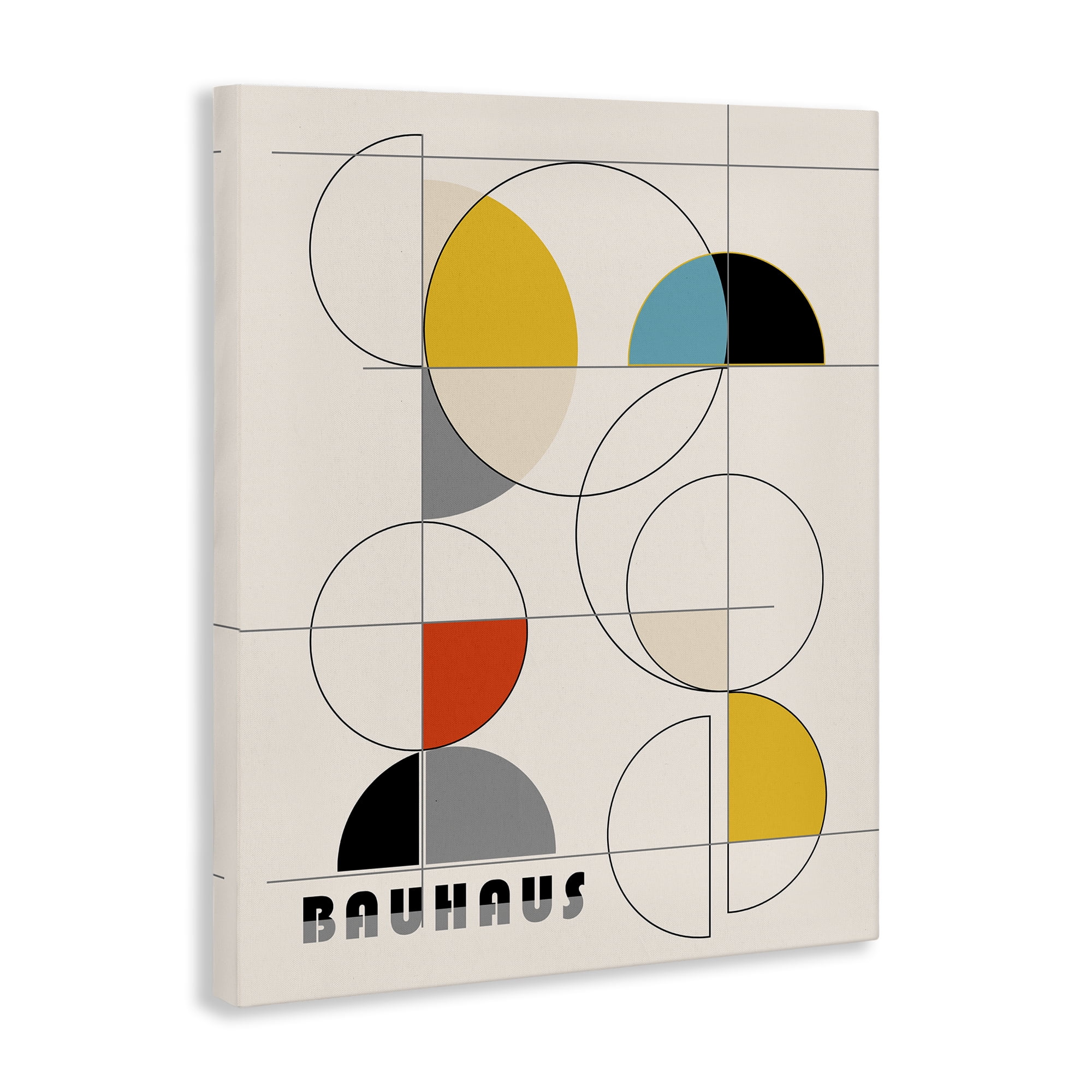 Stupell Industries Bauhaus Movement Geometrics Abstract Painting Wrapped Canvas Art Print Wall Art, 16 x 20