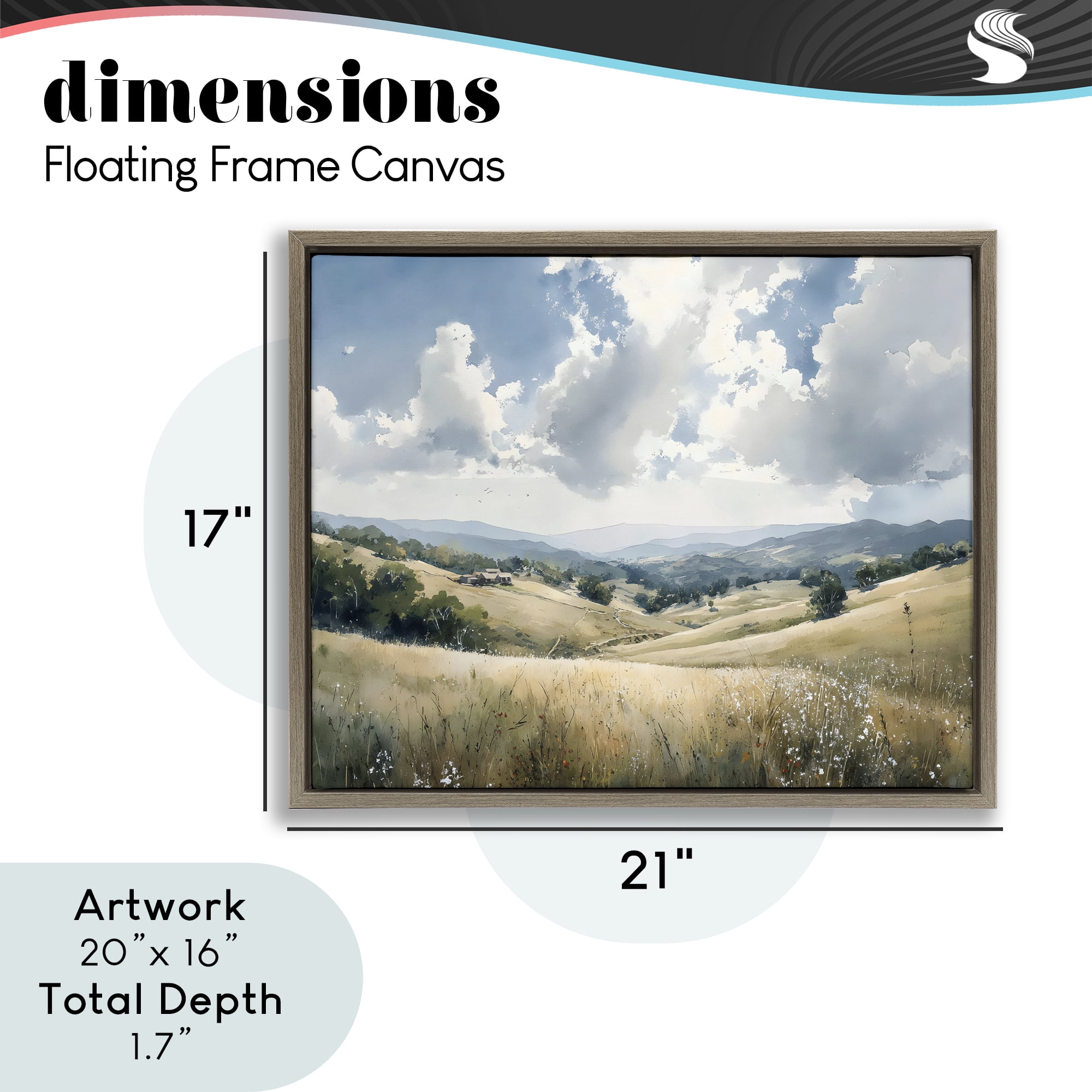Stupell Industries Distant Hill House in Meadow Brown Framed Floater Canvas Wall Art, design by Franklyn Gregory