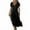 Black, variant on Linen Blend V-Neck Dress for Women, Short Sleeve Casual Shift Dress with Solid Color, Breathable and Comfortable for Daily Wear