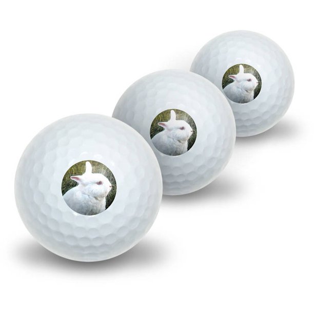 Bunny Rabbit White Easter Novelty Golf Balls, 3pk
