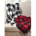thumbnail image 2 of Fennco Styles Buffalo Plaid Checkered Tassel Throw - 50"x60" (Black), 2 of 2