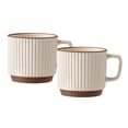 thumbnail image 5 of kowaku 2Pcs Ceramic Coffee Mug Coffee Cup with Handle Housewarming Wedding Gift Tea Mug Cappuccino Mug for Cereal Hot Tea Milk Water, 5 of 9