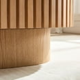 thumbnail image 5 of 43." Natural Ash Oval Coffee Table for Living Room, Wood Drum Pedestal Table Farmhouse Boho Modern Nesting Round Center Table with Handcrafted for Small Space Apartment, Easy Assembly, 5 of 7