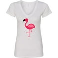 thumbnail image 3 of Inktastic Pink Flamingo Women's V-Neck T-Shirt, 3 of 5
