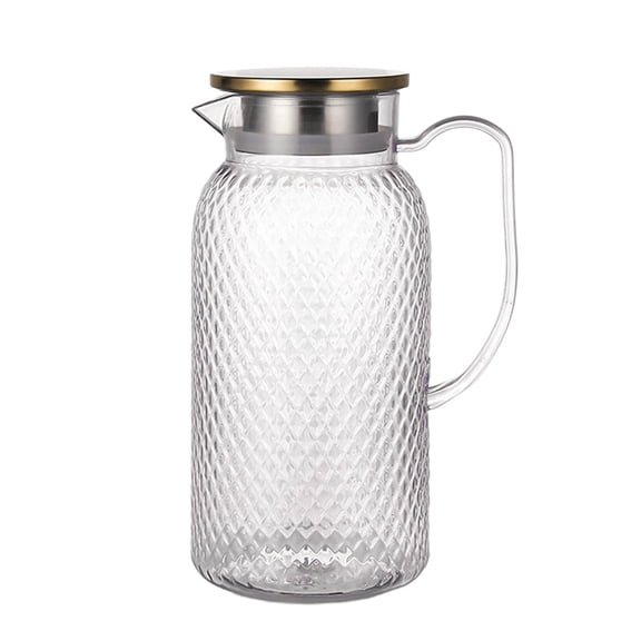 Acrylic Jug Plastic Beverage Pitcher with Stainless Steel Lid and Built-in Strainer, Temperature-Proof for Juices, Fruit Tea, and Iced Water, for Bars and Restaurants
