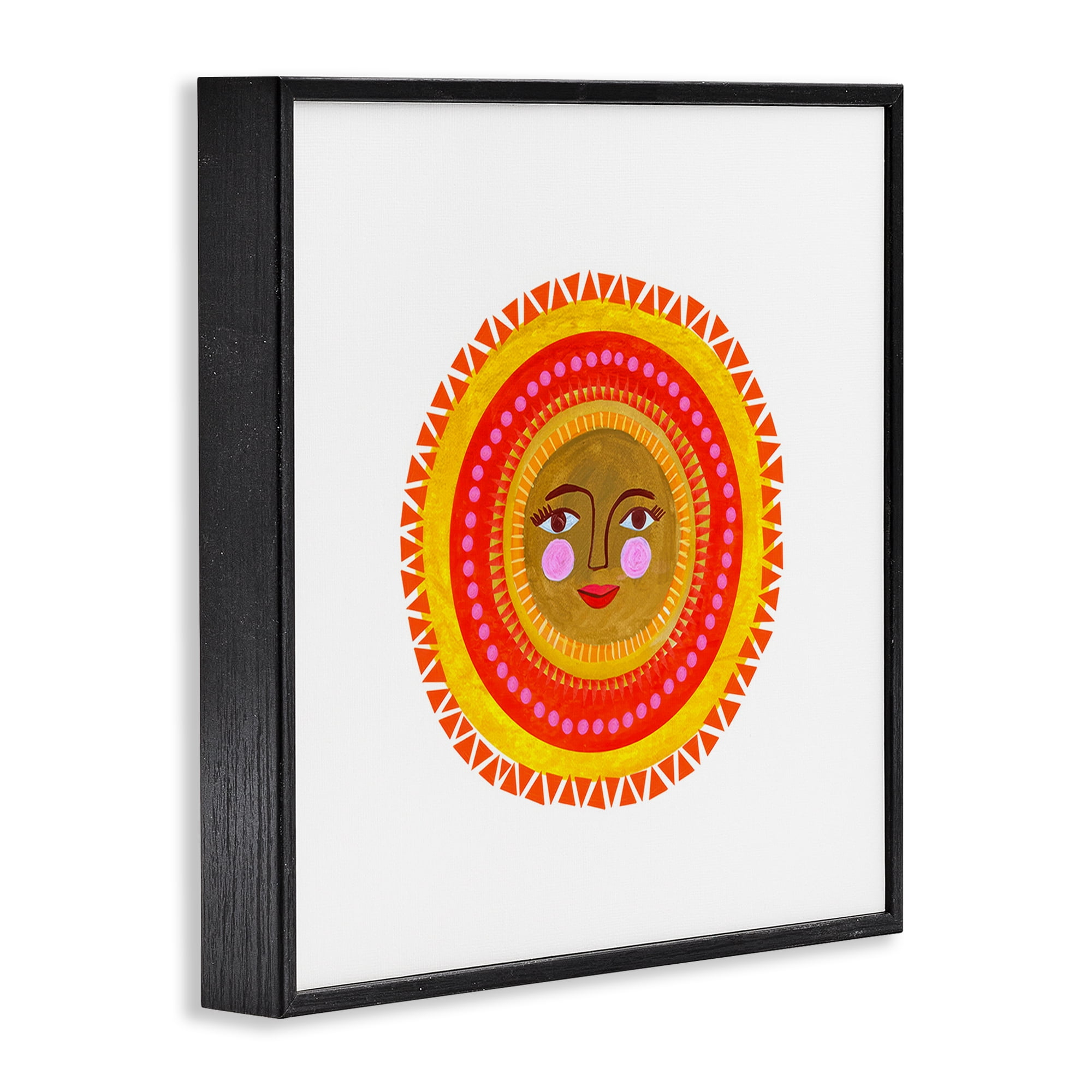 Stupell Industries Bold Bohemian Sun Black Framed Giclee Art, design by Katherine Herrell Studio