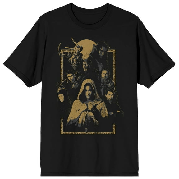 Rebel Moon Posterized Rebel Moon Characters in monochrome on Black Short Sleeve Adult T-Shirt-Small