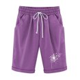thumbnail image 1 of Mujeres Pantalones Cortos Casual, Cintura Elástica Día de la Independencia de la Impresión Pantalones Cortos con Cordón con Bolsillos para Verano Primavera de Uso Diario, Pantalones Cortos de Verano P, 1 of 4