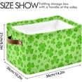 thumbnail image 4 of Coolnut St. Patrick's Day Clover Leaves Storage Basket, Durable Canvas Organizer With Handles Large Collapsible Storage Bins Boxes for Home Office - 2packs Home Decor, 4 of 7