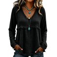 thumbnail image 3 of Women Long Sleeve Fringe Tops Western Outfit V Tops Neck Tops Oversized Shirts Going Out Tops Fall Outfits Business Casual Tops Workout Tops Basic Long Sleeve Shirts Casual Top, 3 of 5