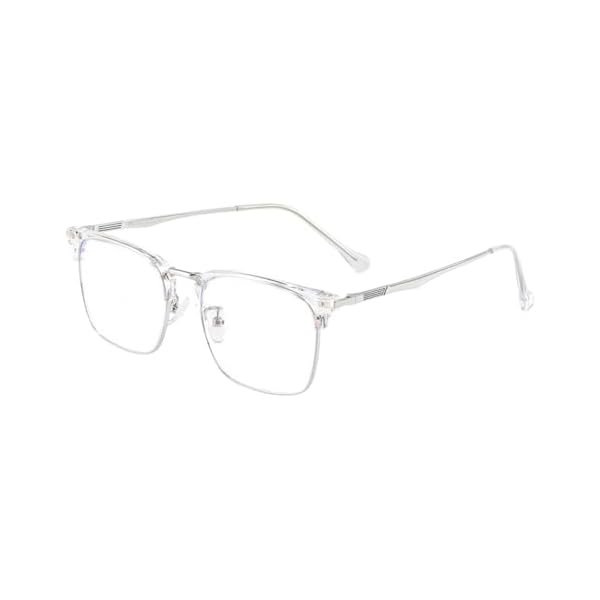 wonima44 Men's anti-blue light glasses anti-fatigue computer monitor gaming glasses metal frame (Clear)