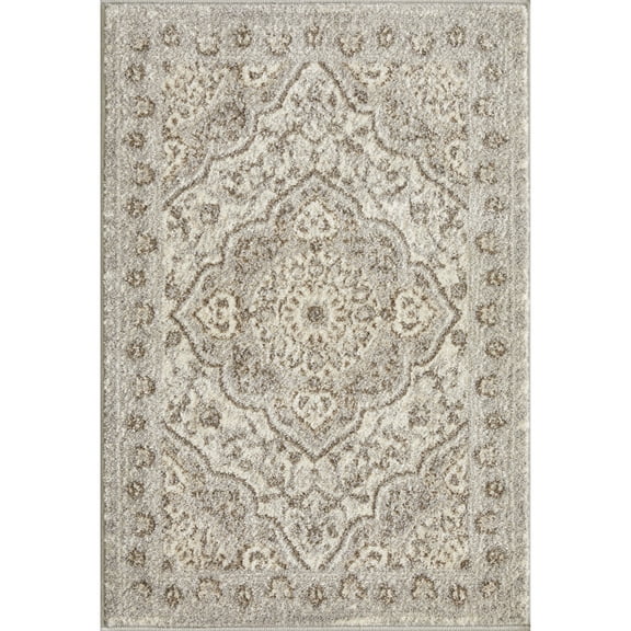 Loomaknoti Malanie Crewford 2' x 3' Gray Oriental Indoor Accent Rug