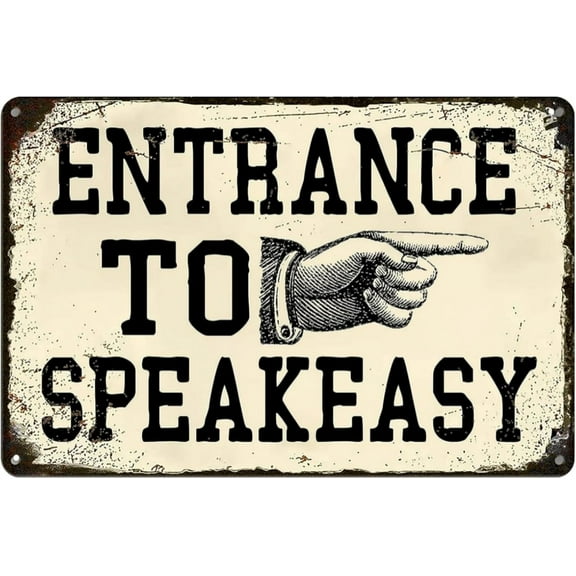 Vintage Entrance To Speakeasy Tin Sign Retro Speakeasy Decor Speak Easy Funny Metal Signs Speakeasy Party Decorations For Boys Room 20s Wall Art Decoration Sign