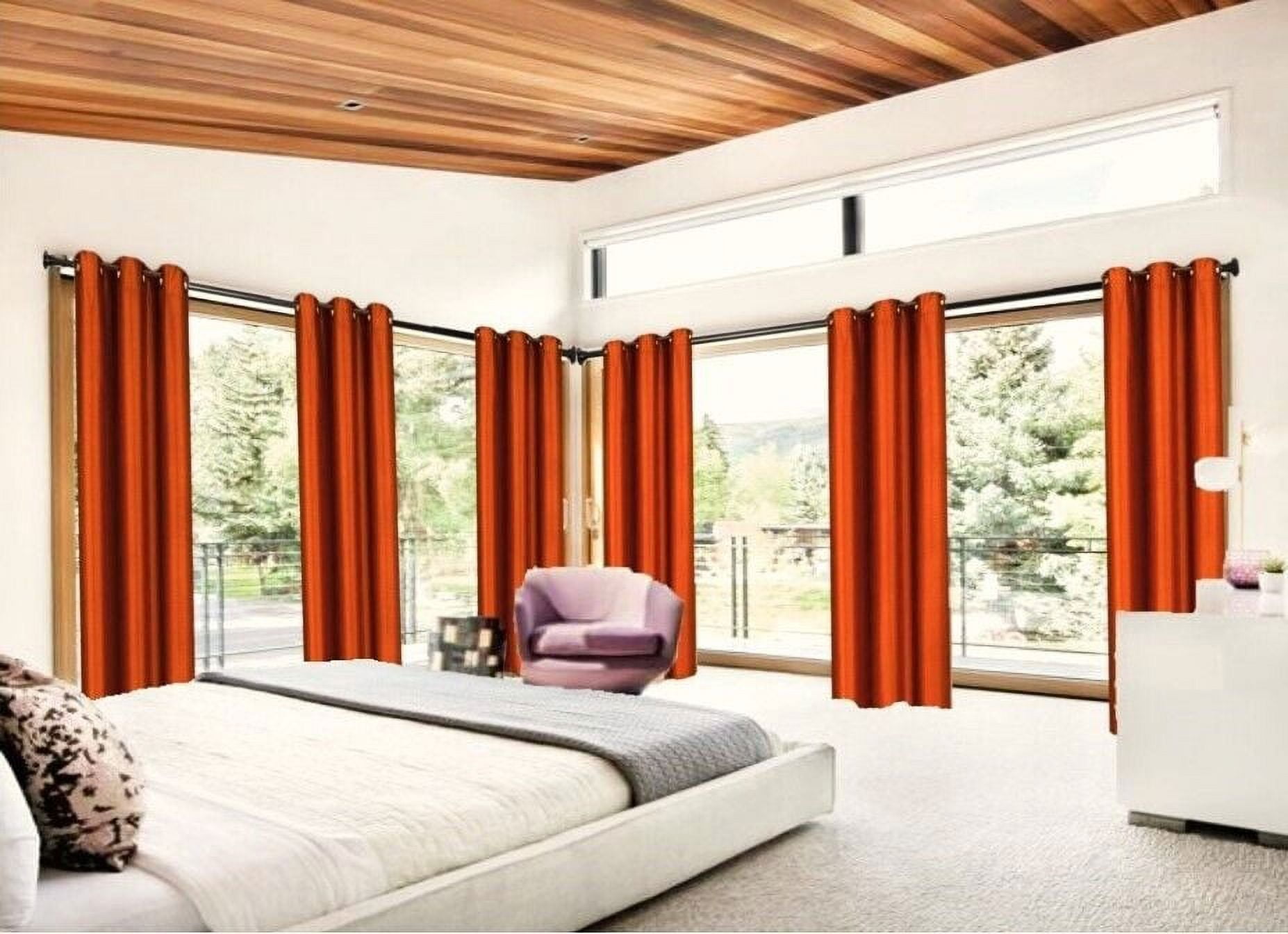 Home Bedroom Décor Set of 2 Panels K68 Brick Color 100% Blackout Full Room Darkening Thermal Window Curtain Grommets Top 37 inch wide X 84 inch length