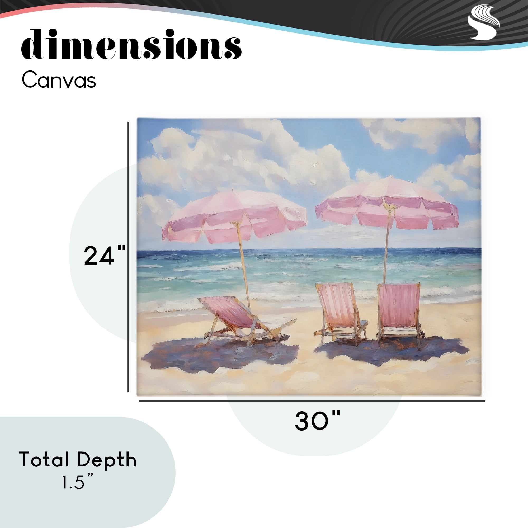 Stupell Industries Pink Summer Chairs by the Sea Canvas Wall Art, design by LSR Design Studio