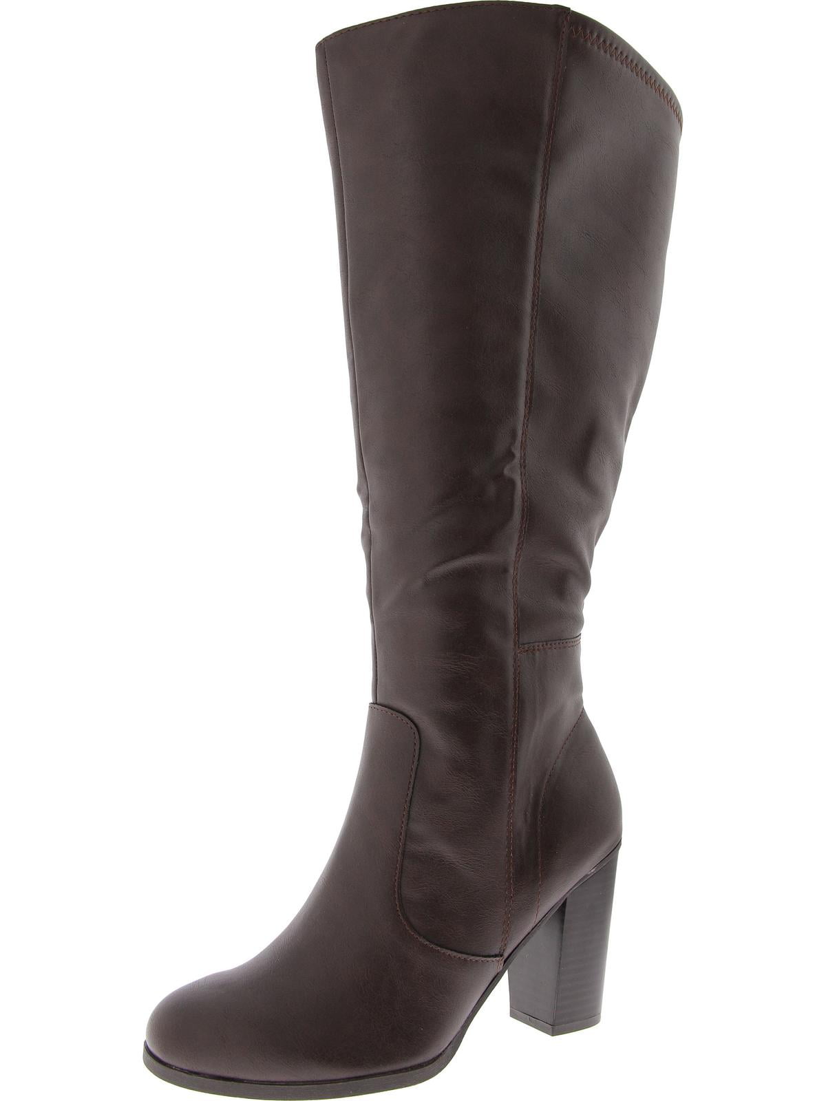 Nine West Womens Brixe Pointed Toe Leather Knee-High Boots