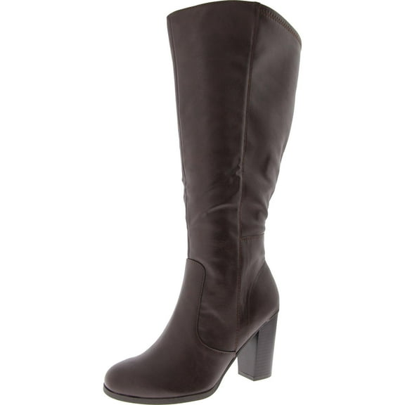 Style & Co. Womens ADDYY Faux Leather Zipper Knee-High Boots