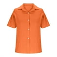thumbnail image 5 of Summer Saving Clearance Womens Tops, Xunlbb Women's Short Sleeved Solided Fashionable And Comfortable T-shirt(Orange,L), 5 of 6