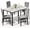 Gray, variant on LinkRomat Dining Table Set for 4, Faux Marble Kitchen Table and Chairs, 5 Piece Small Dining Room Set with Button Tufted Upholstered Chairs, Gray