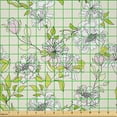 thumbnail image 2 of Ambesonne Flower Fabric by the Yard Microfiber, Romantic Floral Leaves Art, 1 Yard, Yellow Green Eggshell, 2 of 4
