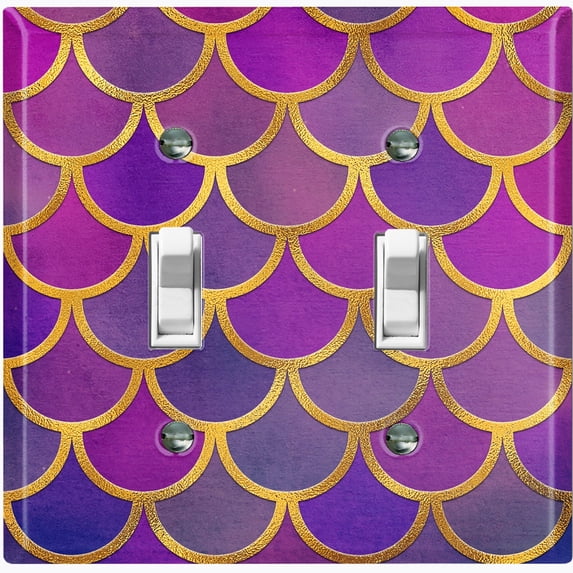 Metal Light Switch Plate Outlet Cover Mermaid Purple MER004