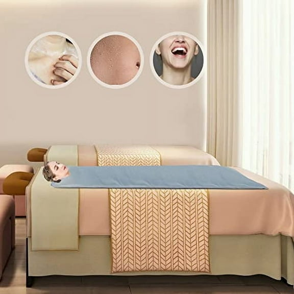 Far Infrared Sauna Blanket Sauna Bag Body Shaper Blanket, Portable Far Infrared Sauna Blanket Heater Slimming Weight Loss Detox (Sliver)