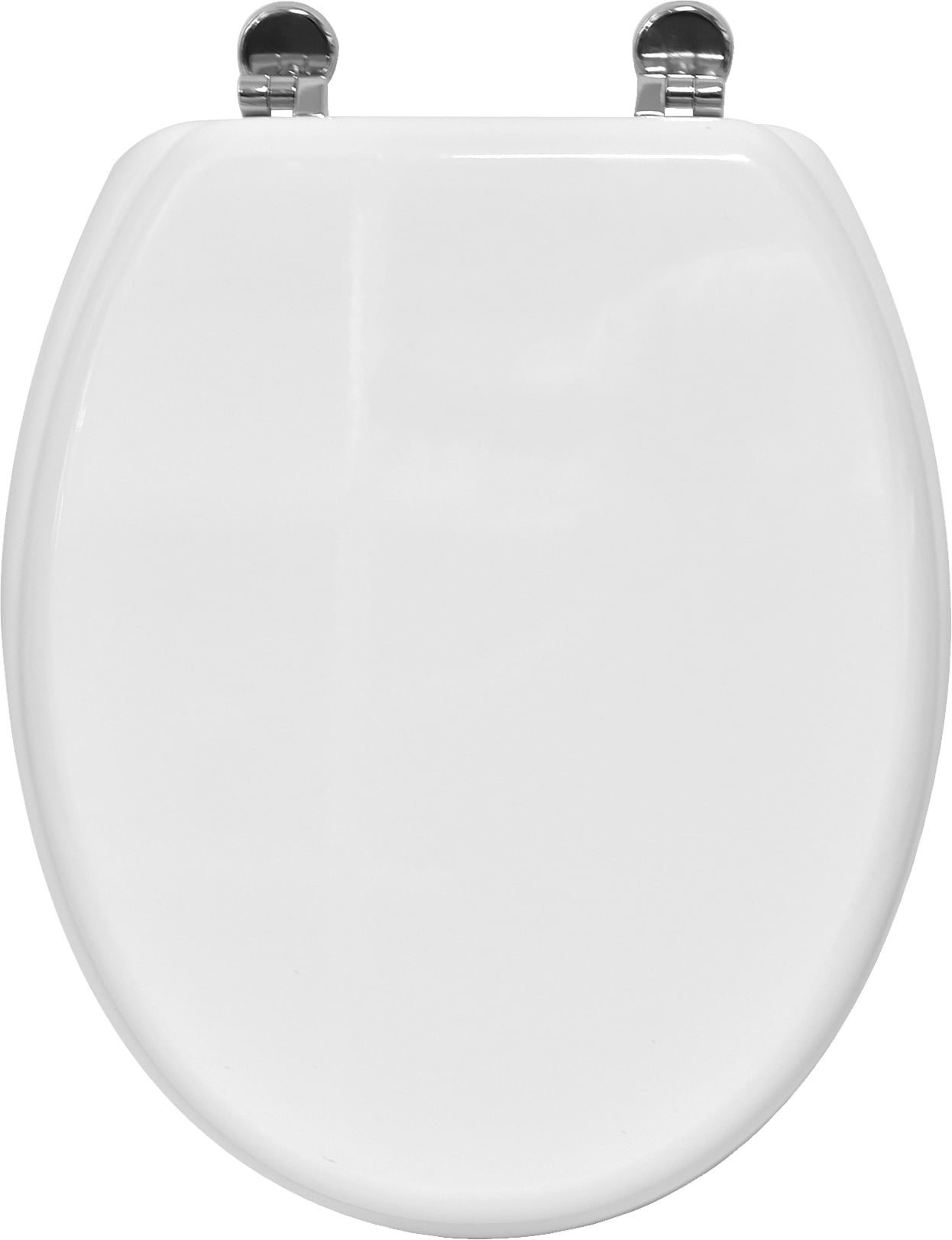 Soft Close Toilet Seats Durable Oval Shape Plastic Lid Chrome Fixings White x2 