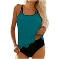 thumbnail image 2 of Ounisa Womens Bathing Suits Swimsuits Tankini Sets for Two Piece Blouson Tank Top with Boyshorts, 2 of 9