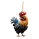 thumbnail image 2 of Colgante de pollo de dibujos animados, adorno decorativo para coche, llavero de pollo acrílico Azul y amarillo, 2 of 9