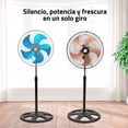 thumbnail image 3 of VENTILADOR 3 EN 1 SUPER POTENTE DE 18 PULGADAS CON 5 ASPAS METÁLICAS TURBO GIRATORIO Y AJUSTABLE DE PISO Y PARED, 3 of 6