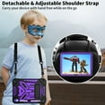 thumbnail image 4 of Dteck for iPad 10th Gen 10.9 inch 2022, Heavy Duty Shockproof Rugged Shoulder Strap Foldable Kickstand Cover with Pencil Holder, Black+Purple, 4 of 7