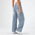 thumbnail image 6 of Womens High Waisted Multi-Pocket Fashion Utility Jeans Cargo Straight Leg Denim Pants Casual Versatile Trousers Streetwear Cargo Pants, 6 of 6