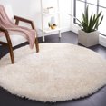 thumbnail image 2 of SAFAVIEH Luxe Paxton Solid Shag Area Rug, Bone, 3' x 3' Round, 2 of 12