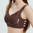 thumbnail image 3 of HBGVBA Womens Comfortable Bras V Neck Wide Strap Solid Color Wireless Everyday Support Bra, 3 of 5