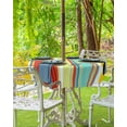 thumbnail image 4 of Outdoor Tablecloth Colorful Stripes Round Patio Tablecloths 60 Inch, Waterproof Outside Table Cloths with Umbrella Hole and Zipper, Boho Style Summer Table Cover for Outdoor Tables Garden, 4 of 5