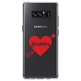 thumbnail image 1 of DistinctInk Clear Shockproof Hybrid Case for Samsung Galaxy Note 8 - TPU Bumper Acrylic Back Tempered Glass Screen Protector - Heart Arrow Forever Valentine, 1 of 5