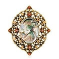 thumbnail image 1 of MAYUJIAA Women Ladies Exquisite Shell Alloy Brooch Pin with Rhinestone Clothing Accessory AL416-A SS311-28184, 1 of 5