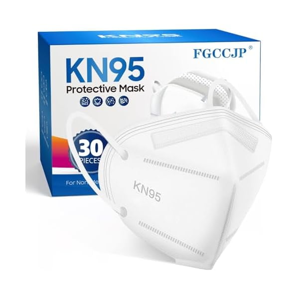 Chenchen KN95 Face Mask 30pcs Disposable Face Masks Individual Packed Safety 5 Layers Breathable Cup Dust Masks Filtration>95%